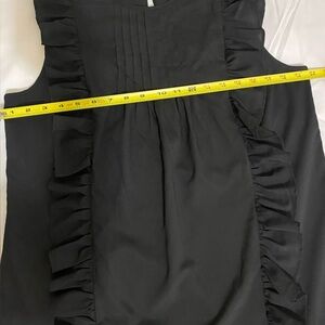 Black Ruffled Sleeveless Top